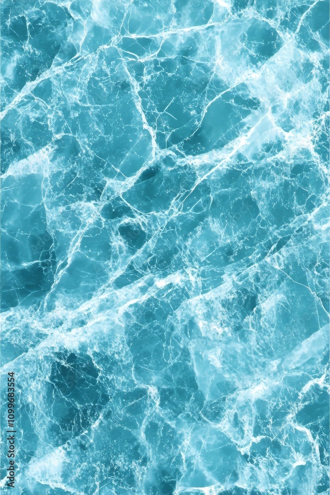 Obraz premium Elegant Aqua Blue Marble Texture With White Veins, Luxury Background, Abstract Stone Pattern