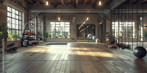 Modern Gym with Dedicated Dance Studio Space, Versatile Gym Facility for Dance Classes and Workouts