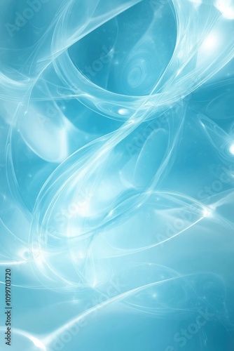 A smooth, light blue abstract background with flowing shapes and a futuristic feel.