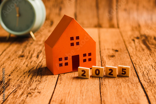 Orange Paper House Model with 