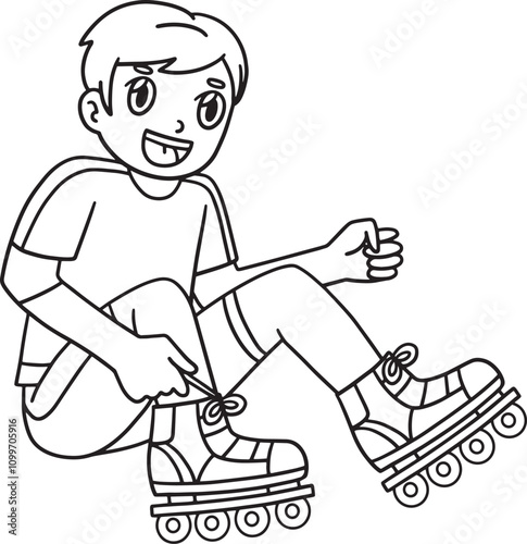 Inline Skater Wearing Skating Shoes Isolated 