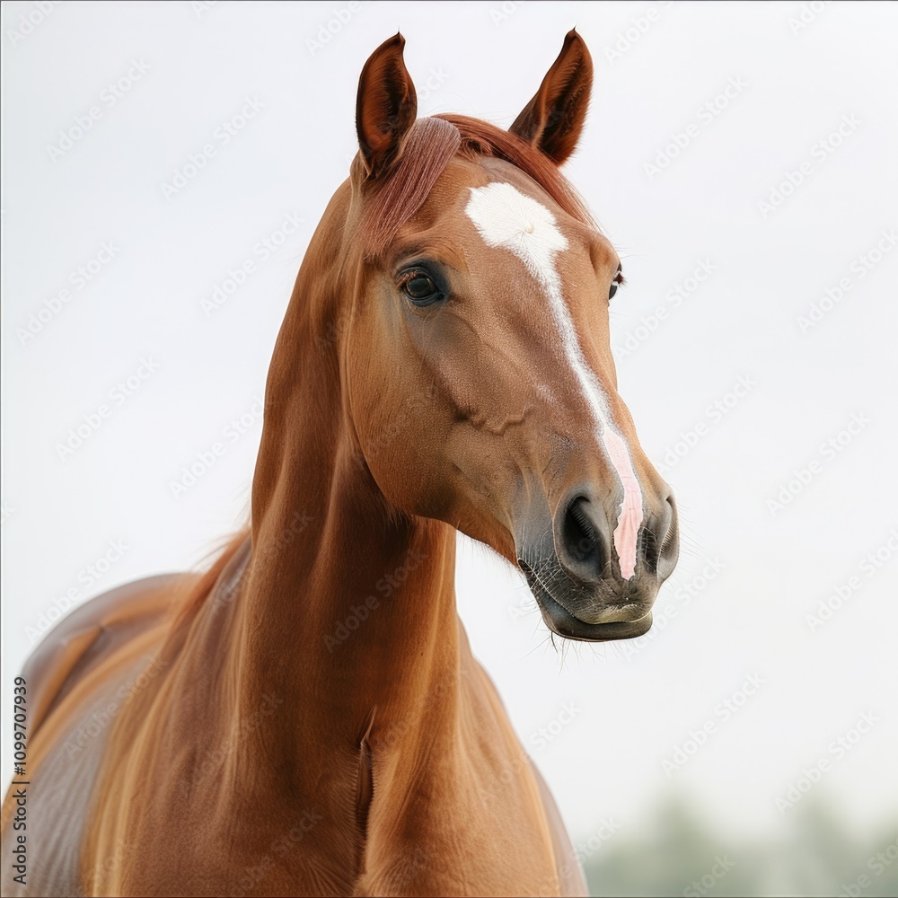 Fototapeta premium chestnut horse in studio setting horse