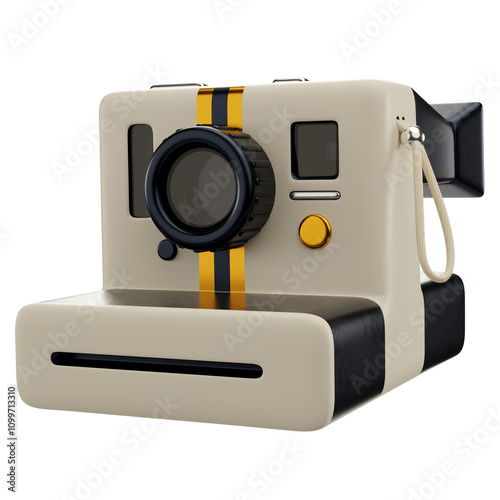 3d icon illustration of new year vintage camera
