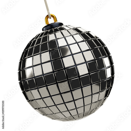3d icon illustration of new year disco ball
