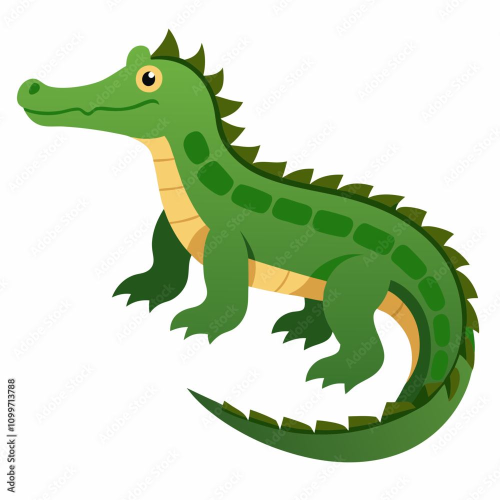 Fototapeta premium Crocodile cartoon vector isolated on white
