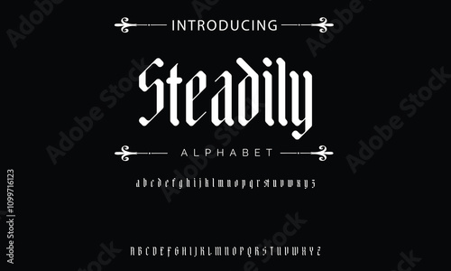 Vintage tattoo font. Font for the tattoo studio logos, alcohol branding, and many others in retro style.