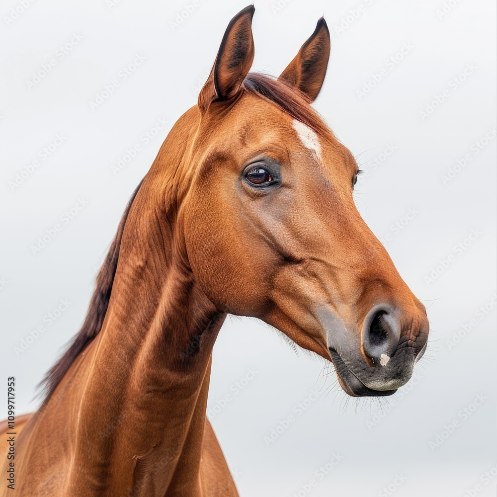 Obraz premium Portrait of a trotter in fog