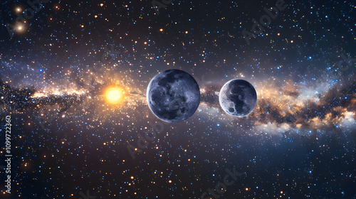 Astounding Syzygy: The Spectacular Alignment of the Sun, Earth and Moon in the Night Sky photo