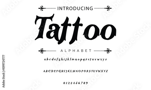 Busied Vintage tattoo font. Font for the tattoo studio logos, alcohol branding, and many others in retro style.