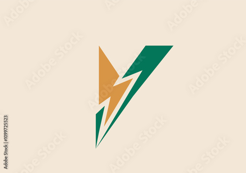 Y Logo. Geometric Arrow Origami Style. Usable for Business and Technology Logos. logo letter y power flash lightning icon