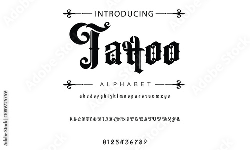 Busied Vintage tattoo font. Font for the tattoo studio logos, alcohol branding, and many others in retro style.