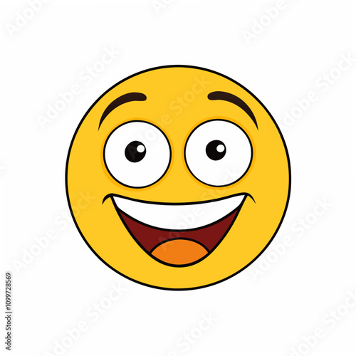 Yellow wonder emoticon with curious eyes, a thoughtful vector icon for apps, digital designs, and creative projects.