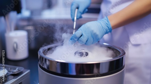 Sterilization of instruments using dry heat in a beauty salon with technician s hands in action photo