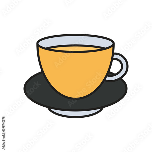 espresso shot color line icon with white background vector stock illustration