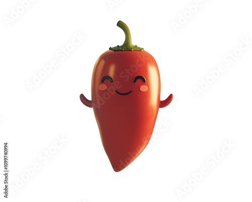 a red pepper with a face