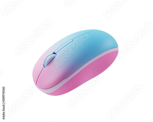 a blue and pink computer mouse