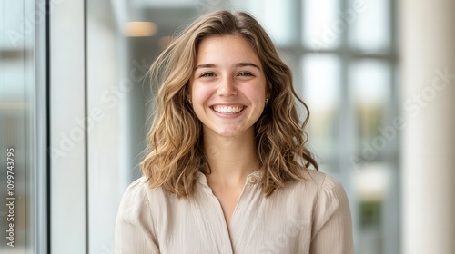 Ethnic diversity Cheerful young woman smiling by a window in a bright setting. Free Download Ethnic diversity Cheerful young woman smiling by a window in a bright setting. - GFXLoad