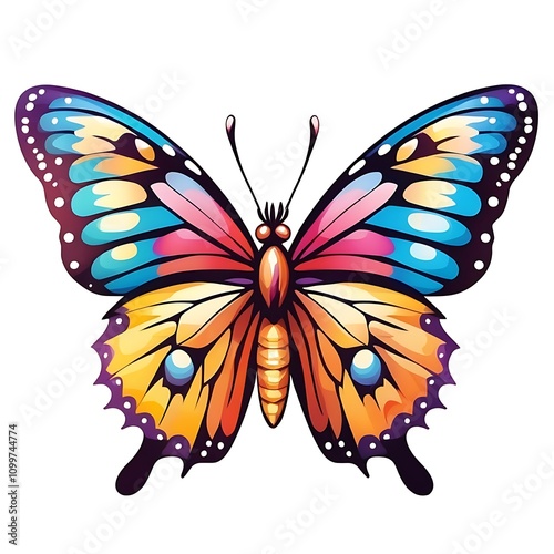 colorful butterfly vector illustration clipart isolated on white background
