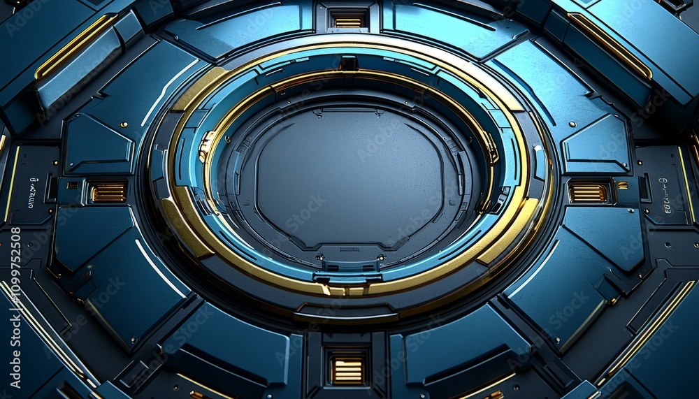 Fototapeta premium Abstract Futuristic Metallic Circular Design