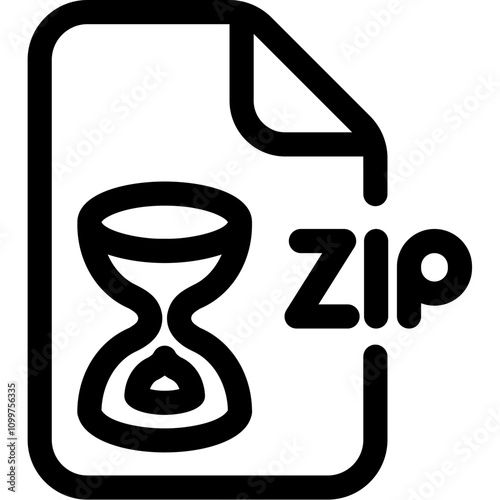 Digital compression file icon representing ZIP format, commonly used for data storage and transfer