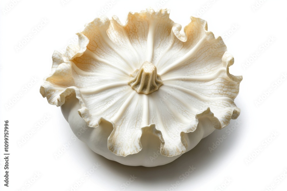 Fresh White Scallop Squash in Isolated Top View Fresh White Scallop Squash in Isolated Top View