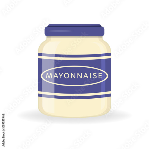 Jar of mayonnaise vector isolated illustration