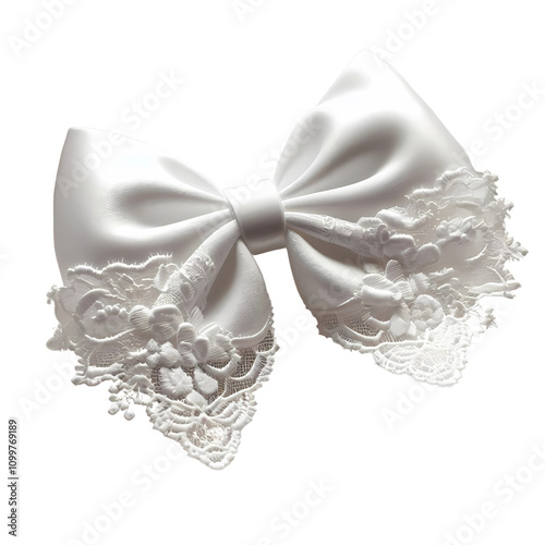 white bow isolated on white background