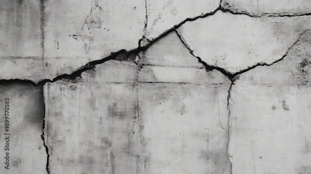 Fototapeta premium Cracked Concrete Wall Texture - Abstract Urban Background