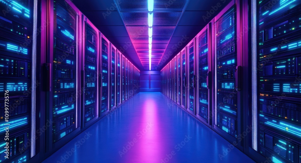 Fototapeta premium Server Virtualization Concept - 3D Illustration. Virtualizing Server Resources for Cloud Computing