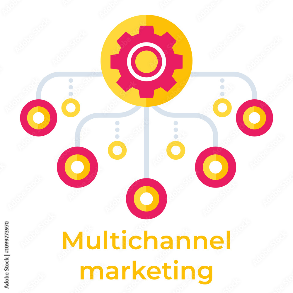 Obraz premium Multichannel marketing icon