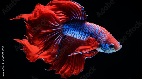 A single majestic betta fish with flowing fins, stock photo photo