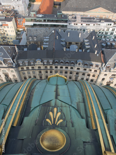 On top of the Frederik s Church. This is an Evangelical Lutheran church in Copenhagen, Denmark. photo