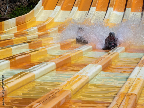 Water slide at Aqualand park in Maspalomas, Gran Canaria photo