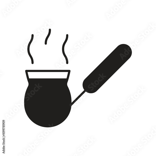 turkish coffee pot glyph icon with white background vector stock illustration