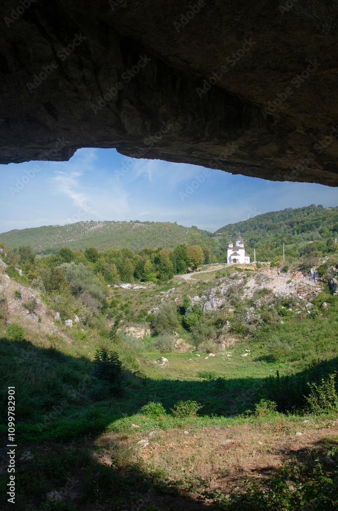 Fototapeta premium One of the world’s three largest natural bridges located near the Ponoarele, Mehedinti county, Romania