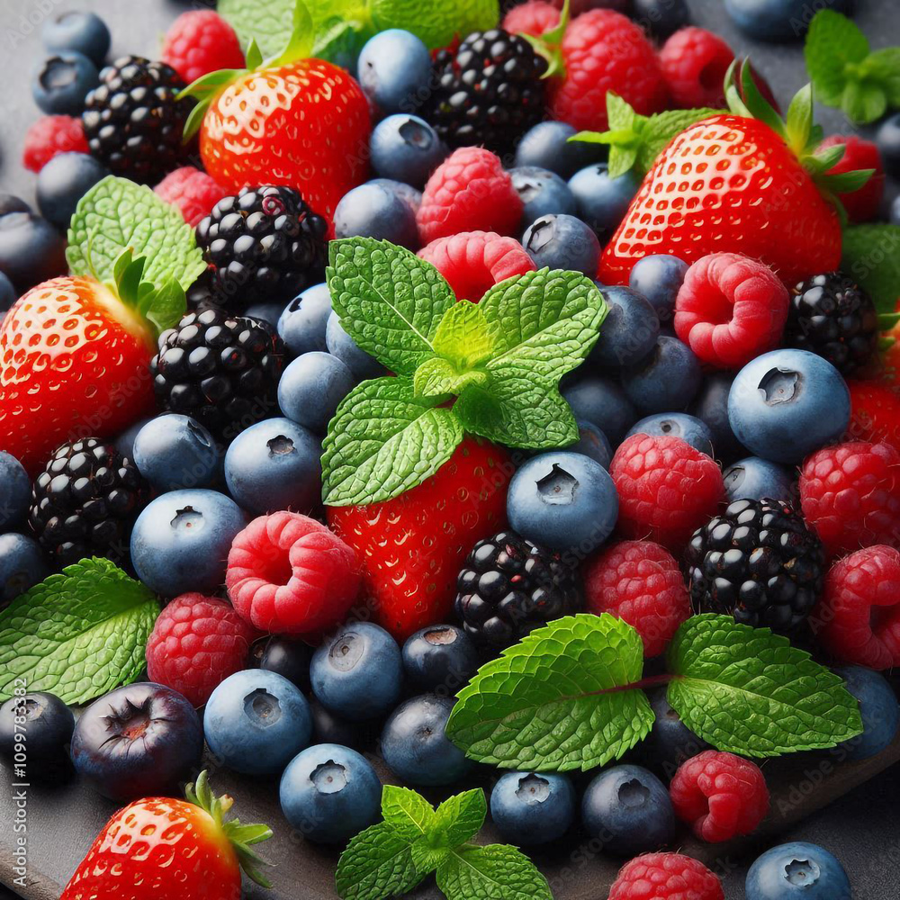 Obraz premium berries and blueberries