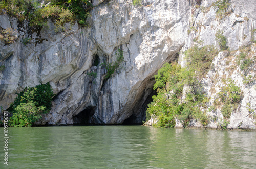 Ponicova cave in the left bank of the Danube in Ciucaru Mare Mountain, Romania photo