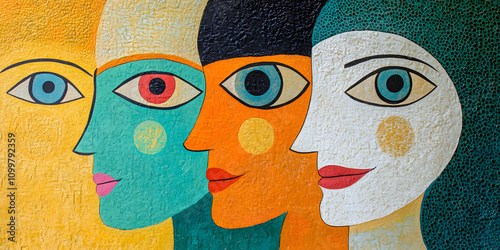 Mural colorido retratando diversidade e aceitação