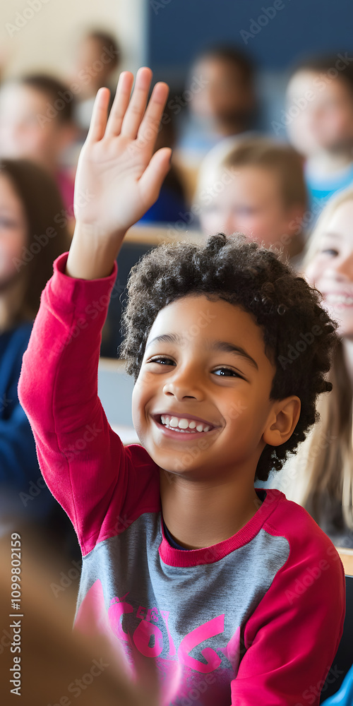 Fototapeta premium Sala de aula inclusiva com alunos diversos