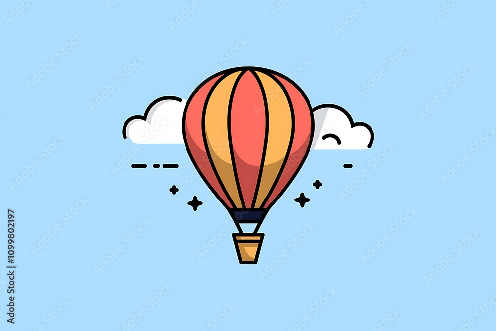 Fototapeta premium Hot Air Balloon Adventure Sky High Flight, Clouds, Travel, Exploration