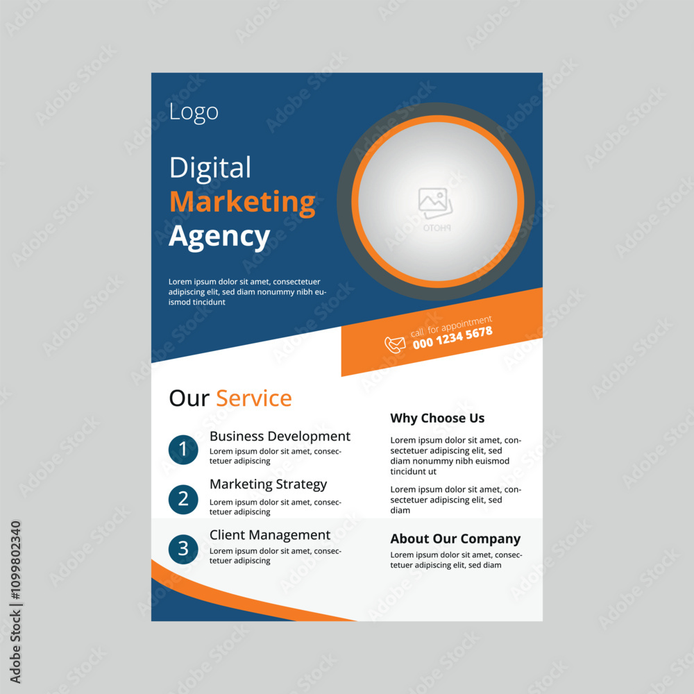 Obraz premium digital marketing flyer design template