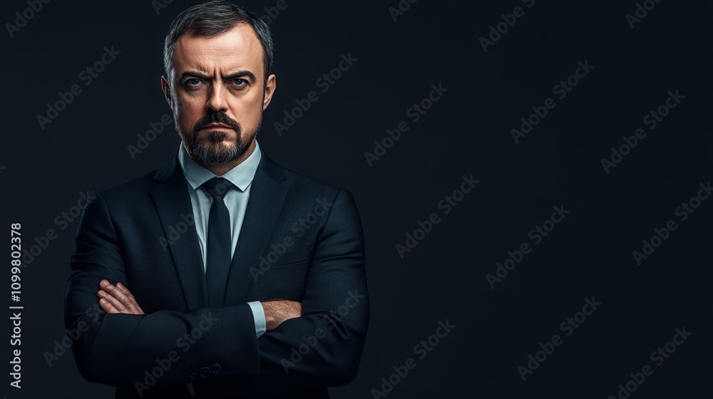 Fototapeta premium Confident Mature Businessman in Suit Portrait