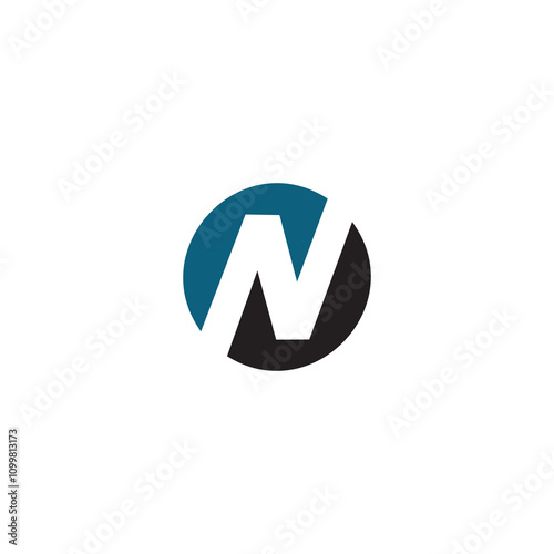 A modern, minimalist logo featuring the letter "N" within a circular shape.