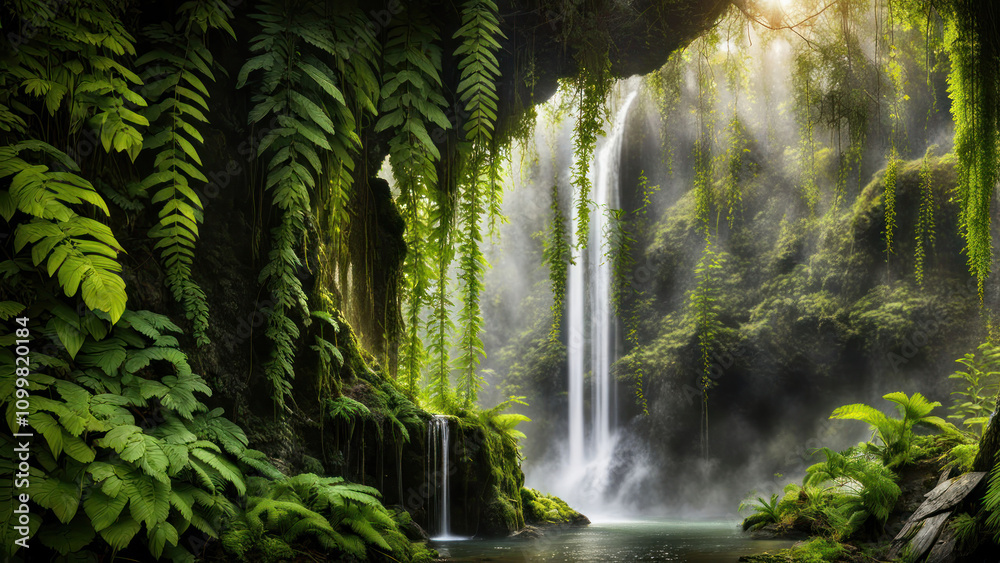 Fototapeta premium Enchanting Waterfall Oasis