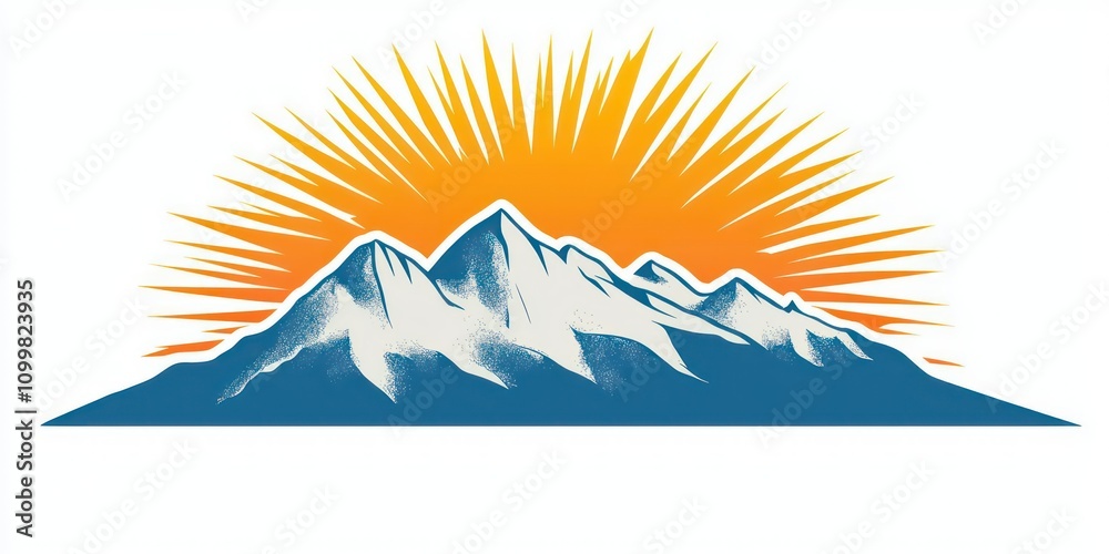 Obraz premium Simple vector illustration of mountains in a stylized design, suitable for use in logos and promotional materials.