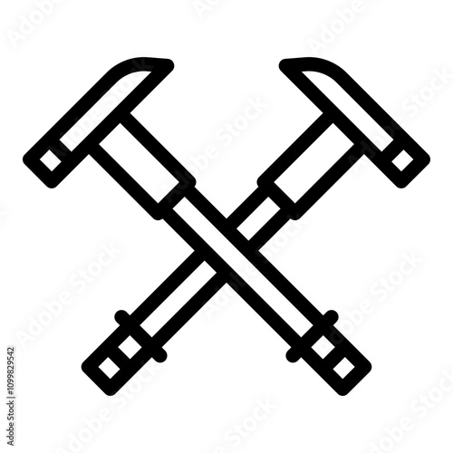 Trekking pole icon. Vector line icon