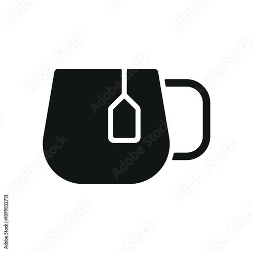 Tea mug icon features a warm and inviting design, perfect for representing cozy tea shops, morning rituals, or relaxing beverages