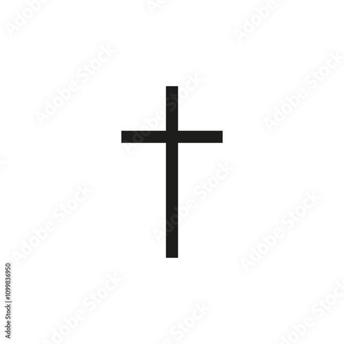 The icon of the cross. A simple flat illustration on a white background