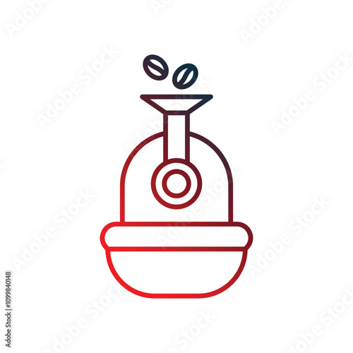 coffee roaster gradient icon with white background vector stock illustration