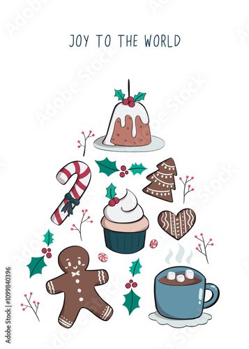 Christmas greeting card Food theme